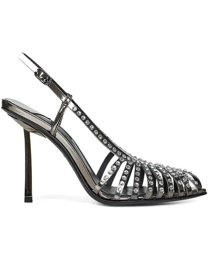 Le Silla Slingback-Sandalen mit Kristallen 100mm - Grau Grau