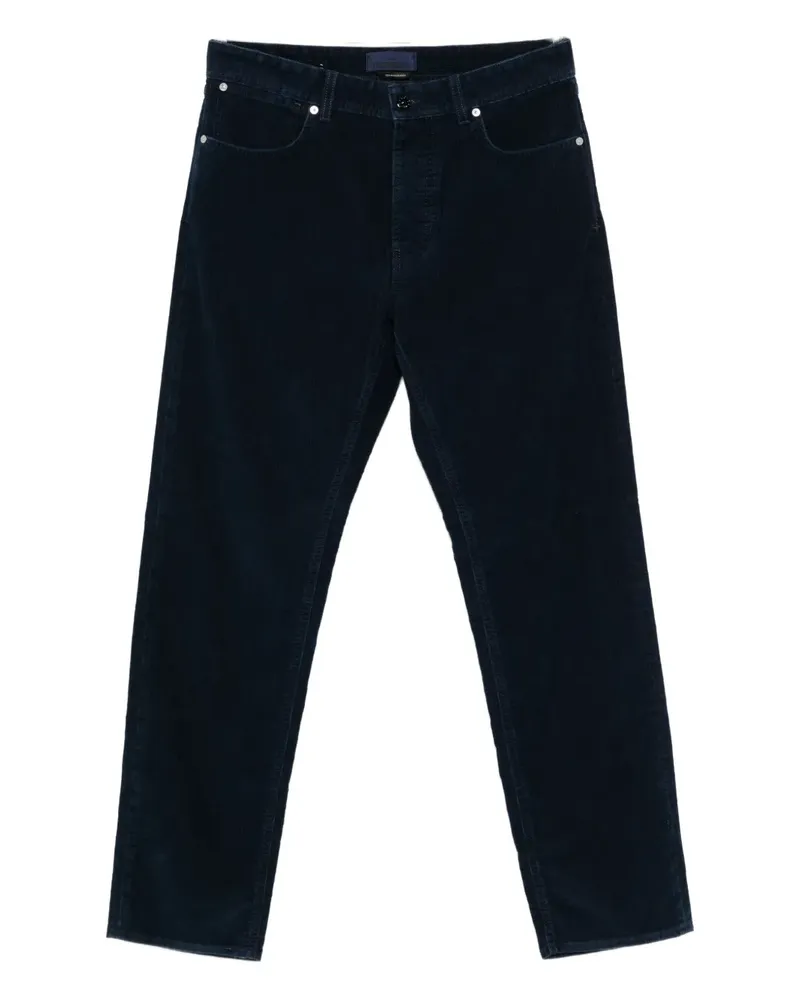 Stone Island corduroy straight-leg trousers - Blau Blau
