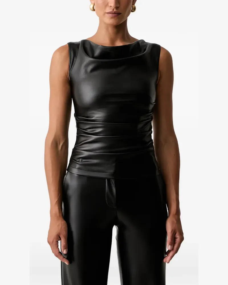 Patrizia Pepe cowl-neck ruched top - Schwarz Schwarz