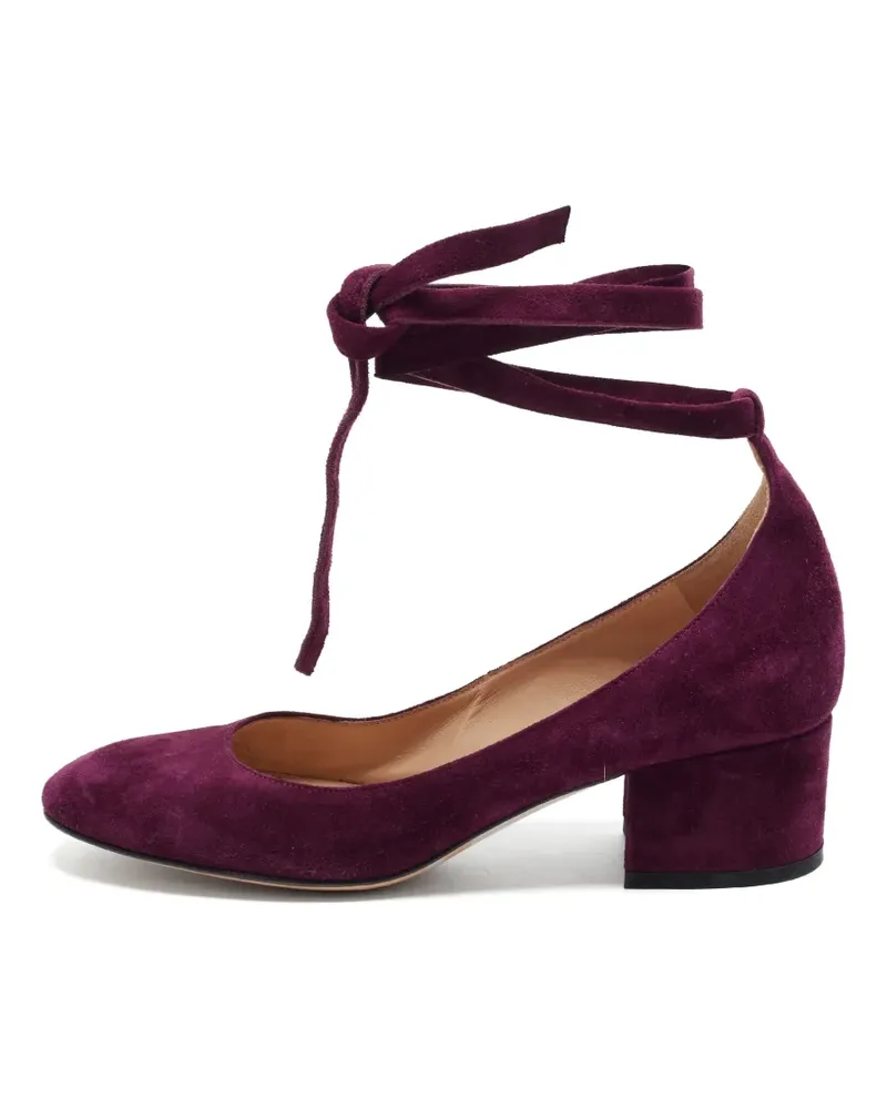 Gianvito Rossi Mary Jane Pumps mit Blockabsatz und Bindeband - Violett Violett
