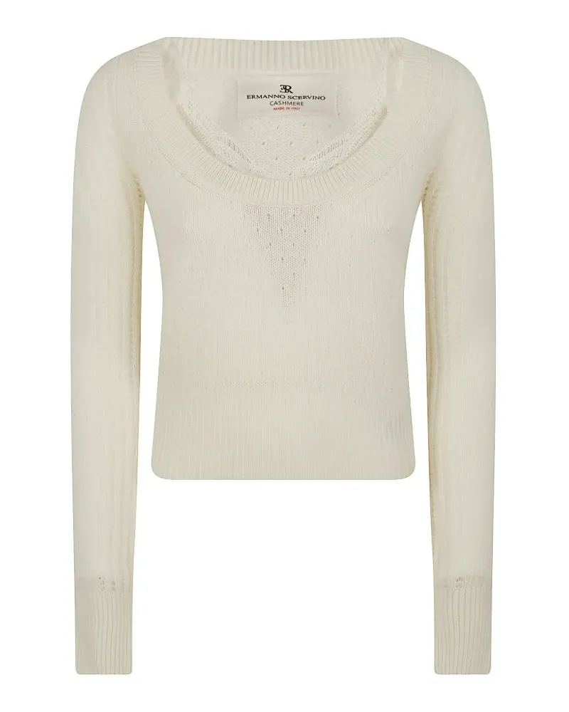 Ermanno Scervino Pullover mit U-Ausschnitt - Nude Nude