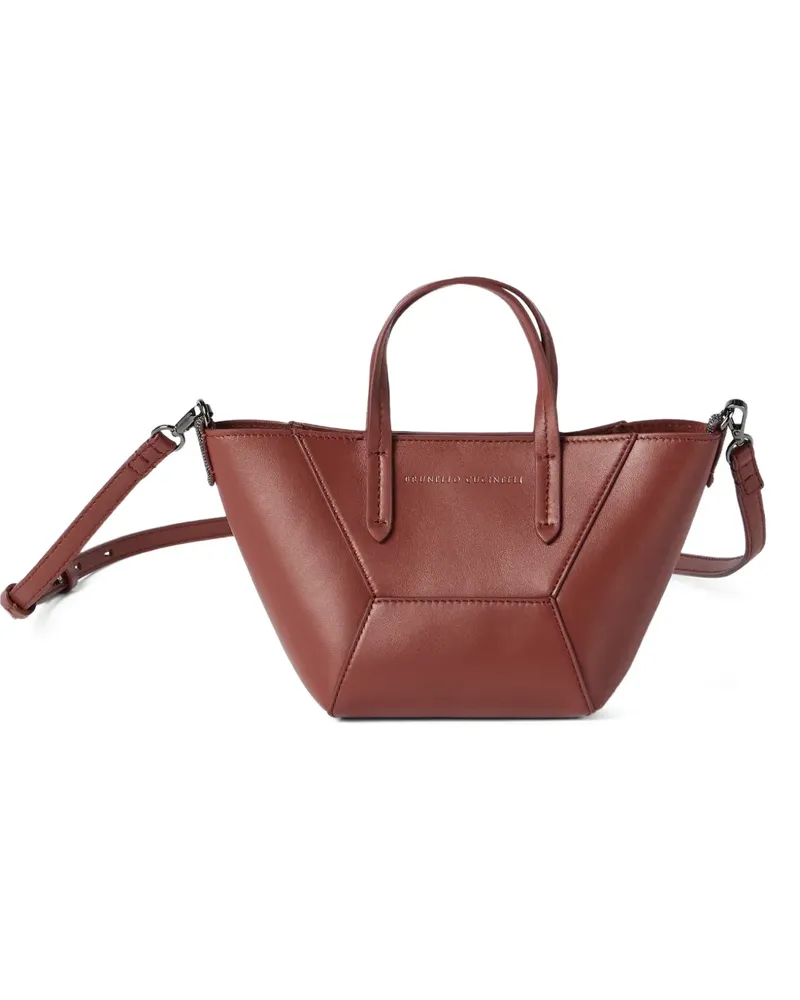 Brunello Cucinelli Mini BC Duo Tote Bag mit Monili-Detail - Rot Rot