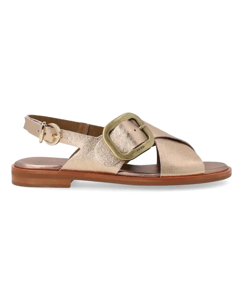 FRAU buckled laminated-finish sandals - Nude Nude