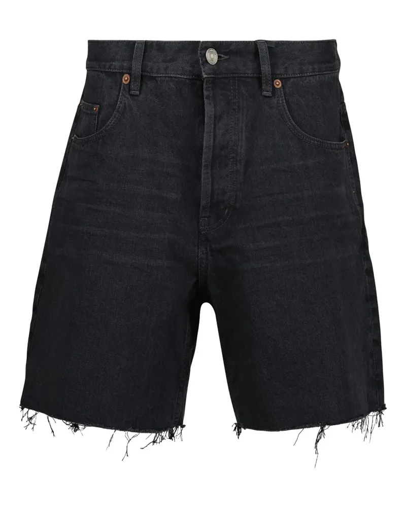 Saint Laurent Ausgefranste Shorts - Schwarz Schwarz