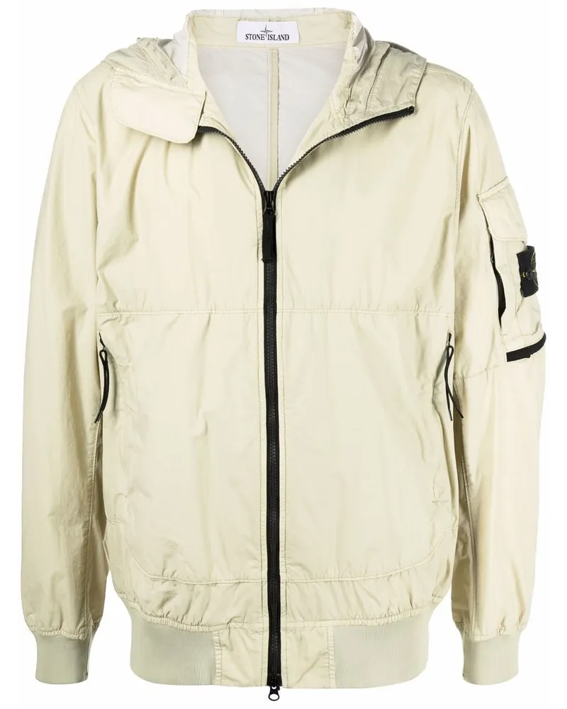 Stone Island Leichte Kapuzenjacke mit Kompass-Patch - Grün Grün