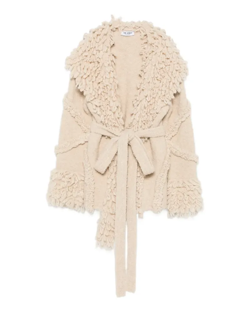 ATTICO Jacke mit Fransenbesatz und Gürtel - Nude Nude