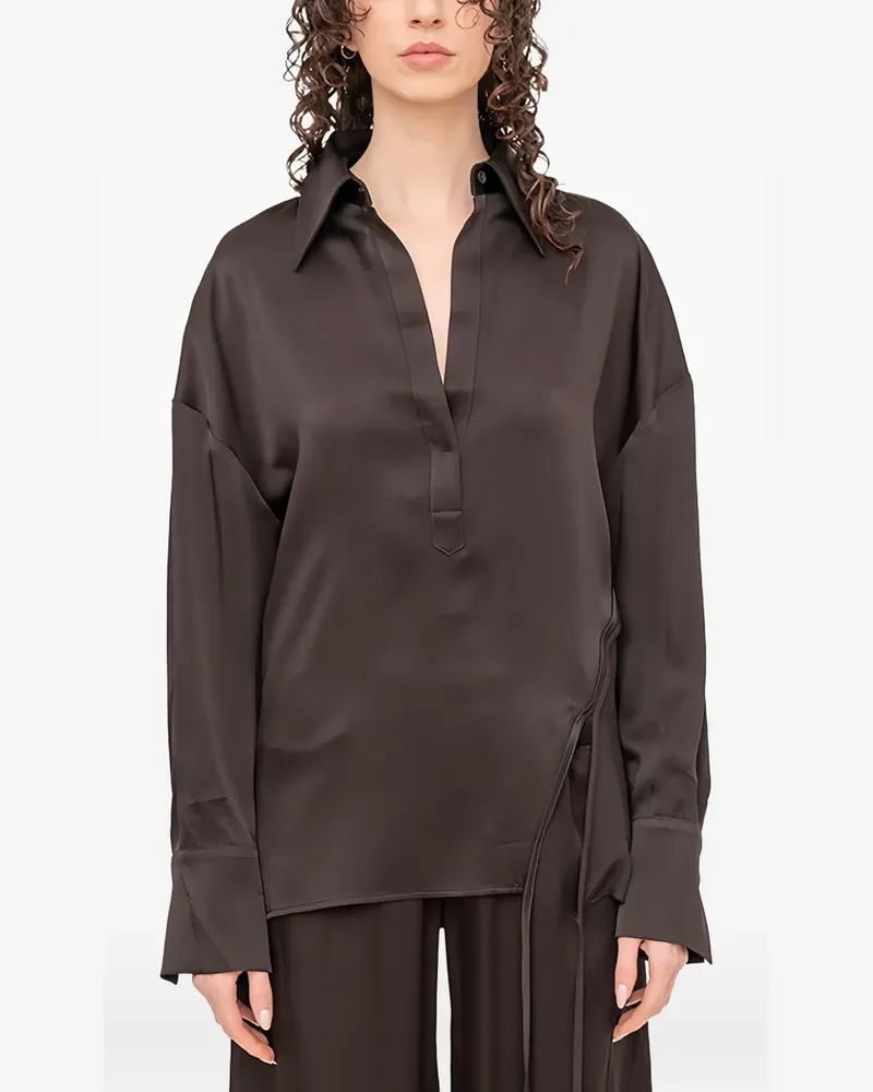 Andrea Ya'aqov V-neck open-back blouse - Braun Braun
