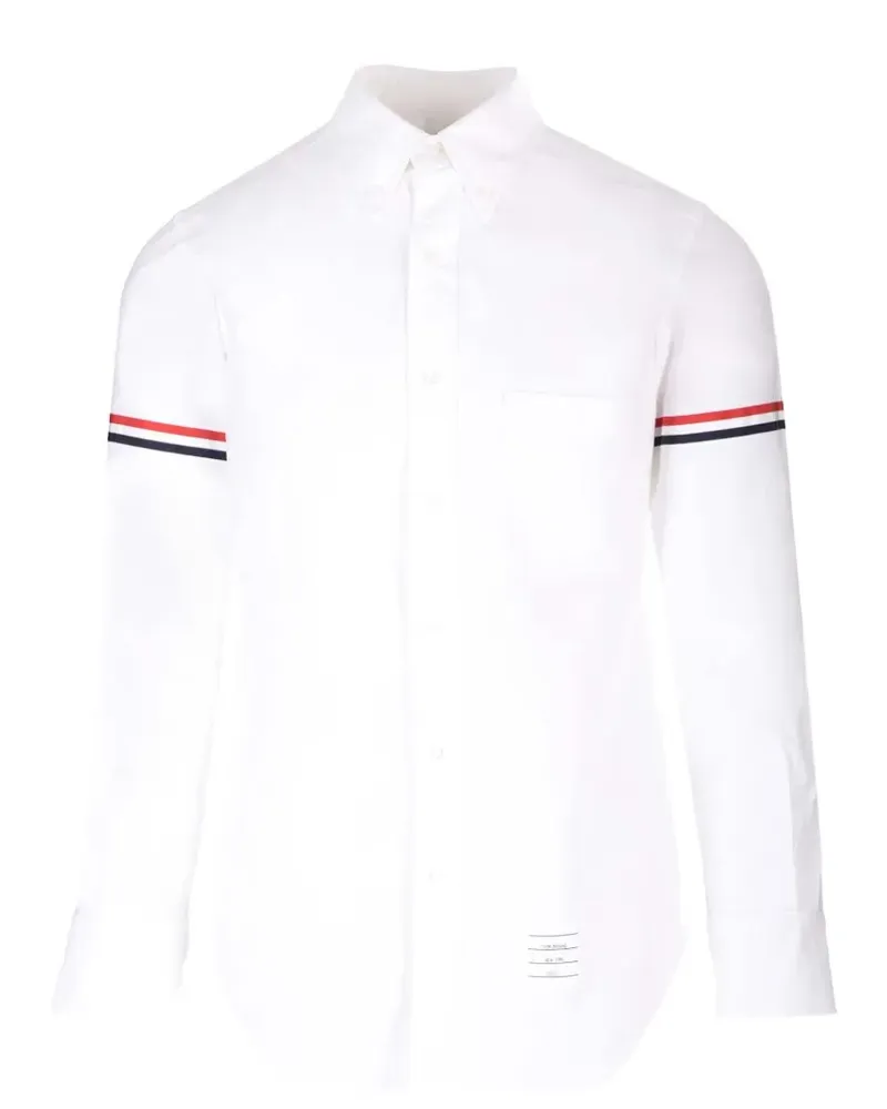 Thom Browne Oxford-Hemd mit Streifendetail - Weiß Weiß