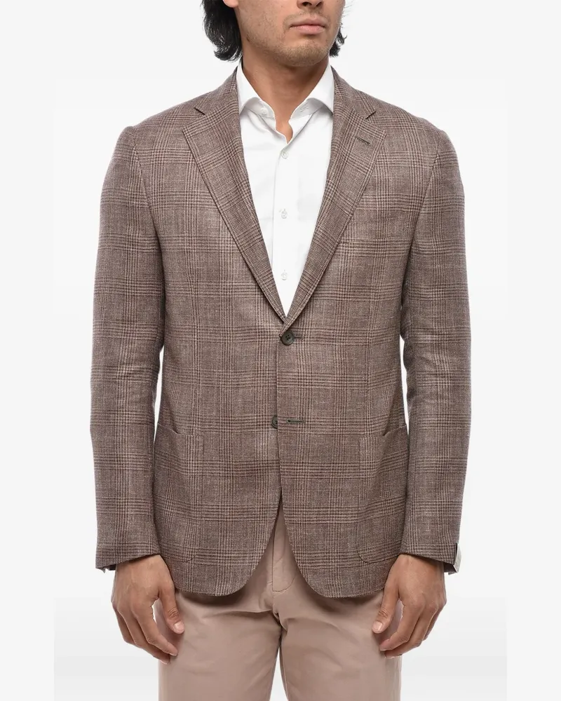 Corneliani District Check blazer - Braun Braun