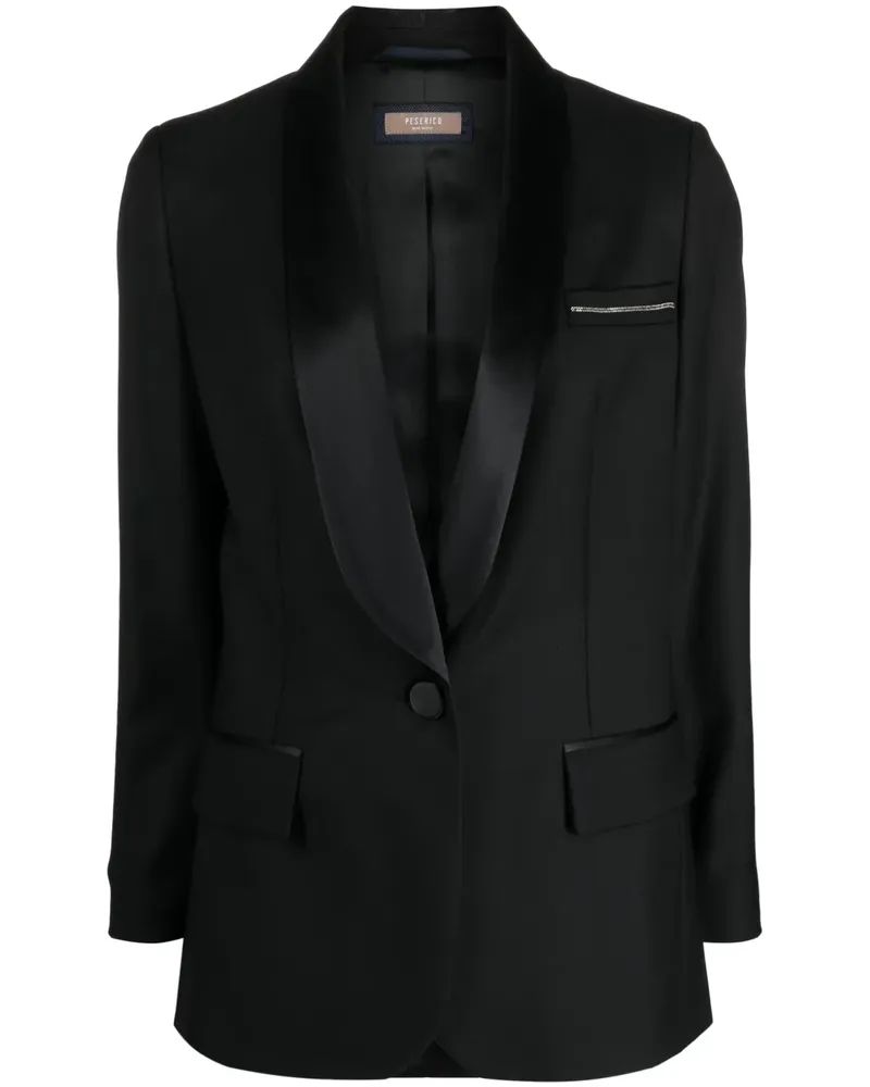 Peserico Einreihiger Blazer mit Schalkragen - Schwarz Schwarz