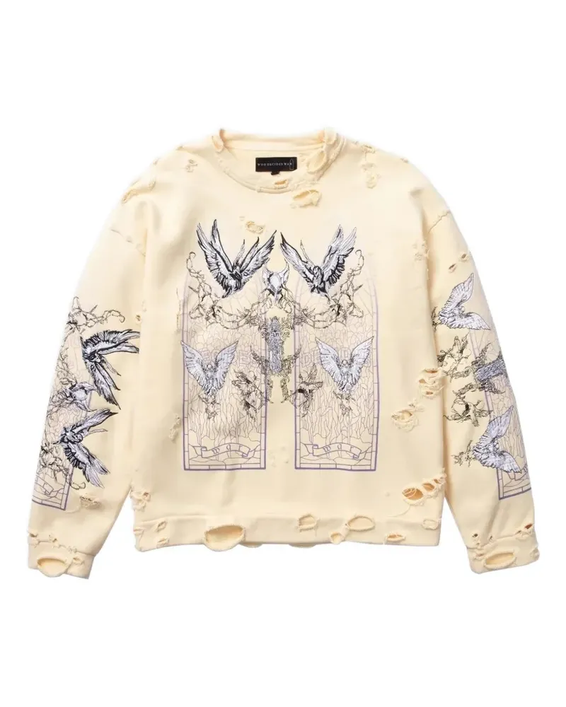 WHO DECIDES WAR Ascension Sweatshirt mit Print - Nude Nude