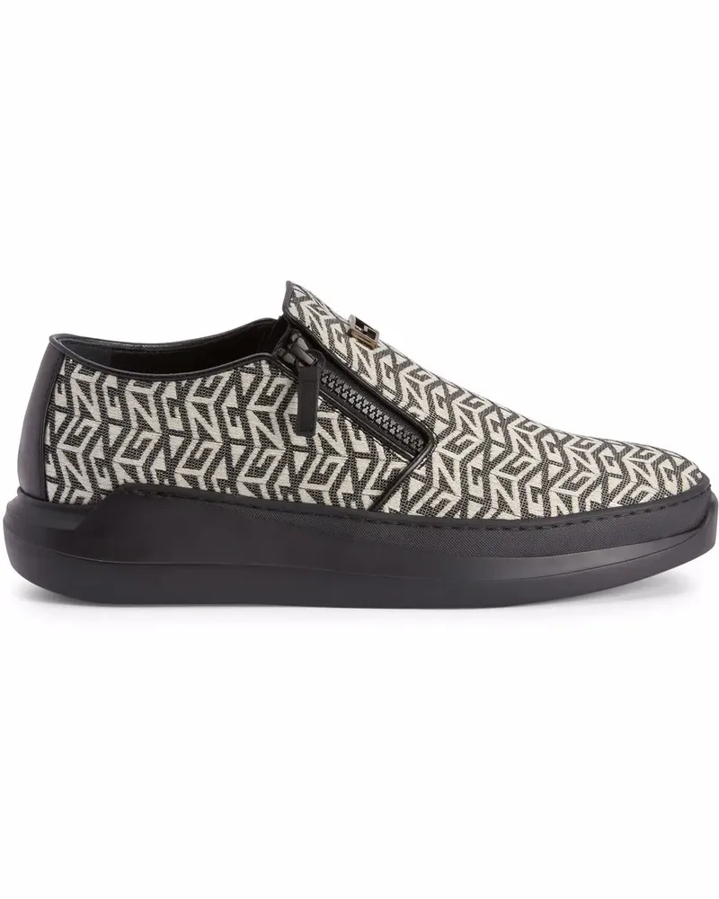 Giuseppe Zanotti Slip-On-Sneakers mit Monogramm - Schwarz Schwarz