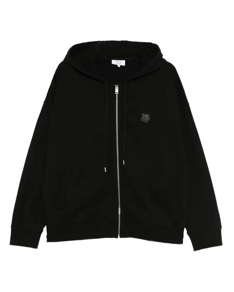 Kitsuné Hoodie mit Fuchs-Patch - Schwarz Schwarz