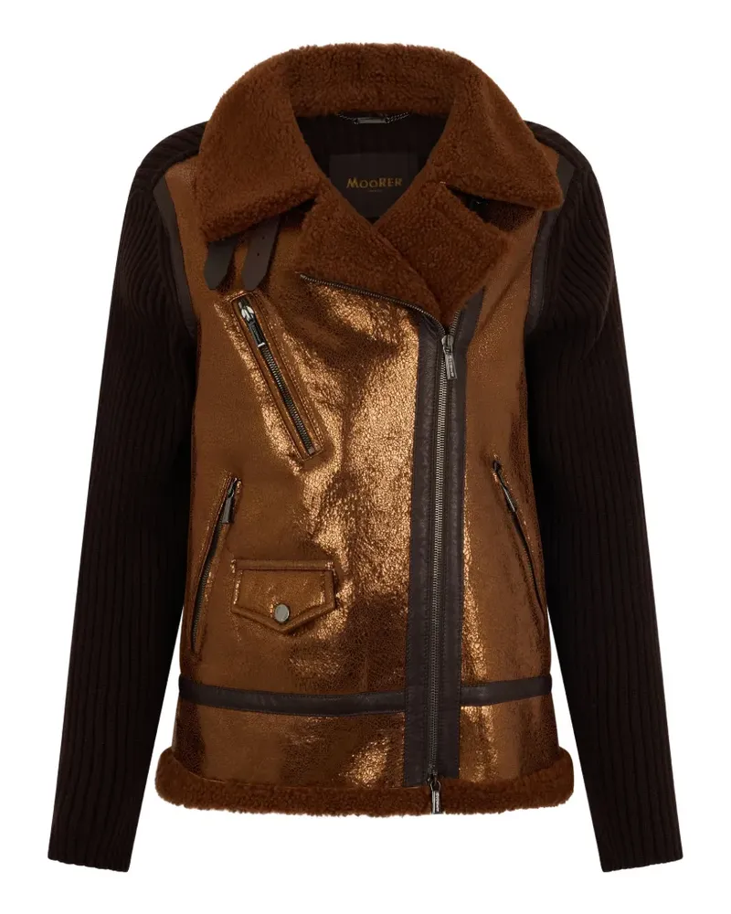 MOORER shearling ribbed jacket - Braun Braun