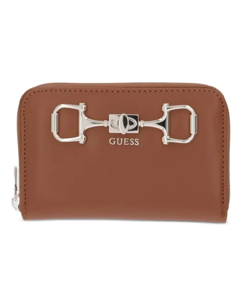 Guess Janie Horsebit Portemonnaie mit Logo-Schild - Braun Braun