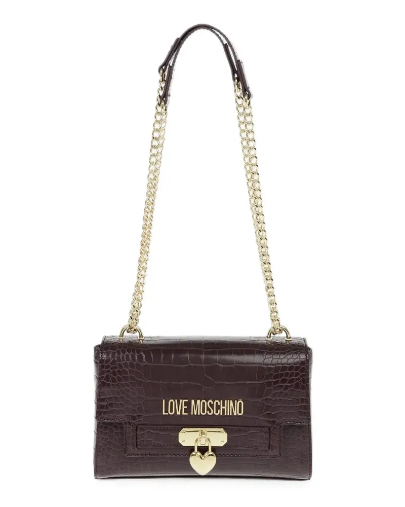 Moschino crocodile-effect shoulder bag - Braun Braun