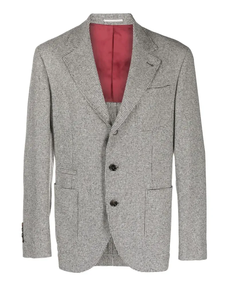 Brunello Cucinelli houndstooth-pattern blazer - Grau Grau