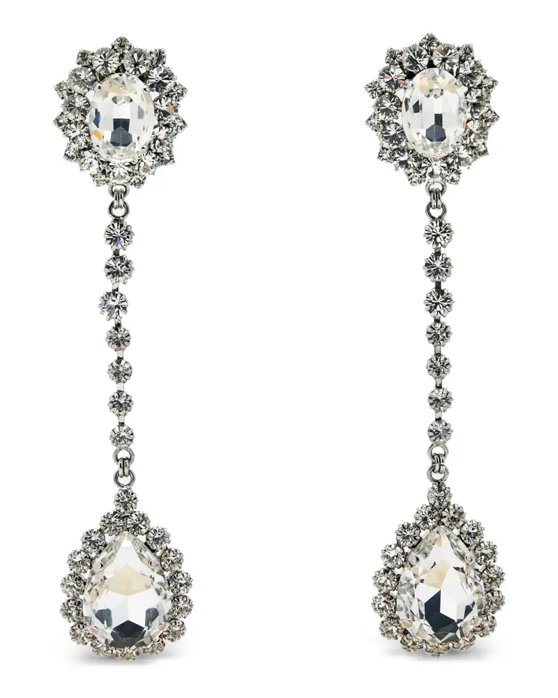 Alessandra Rich crystal drop earrings - Silber Silber