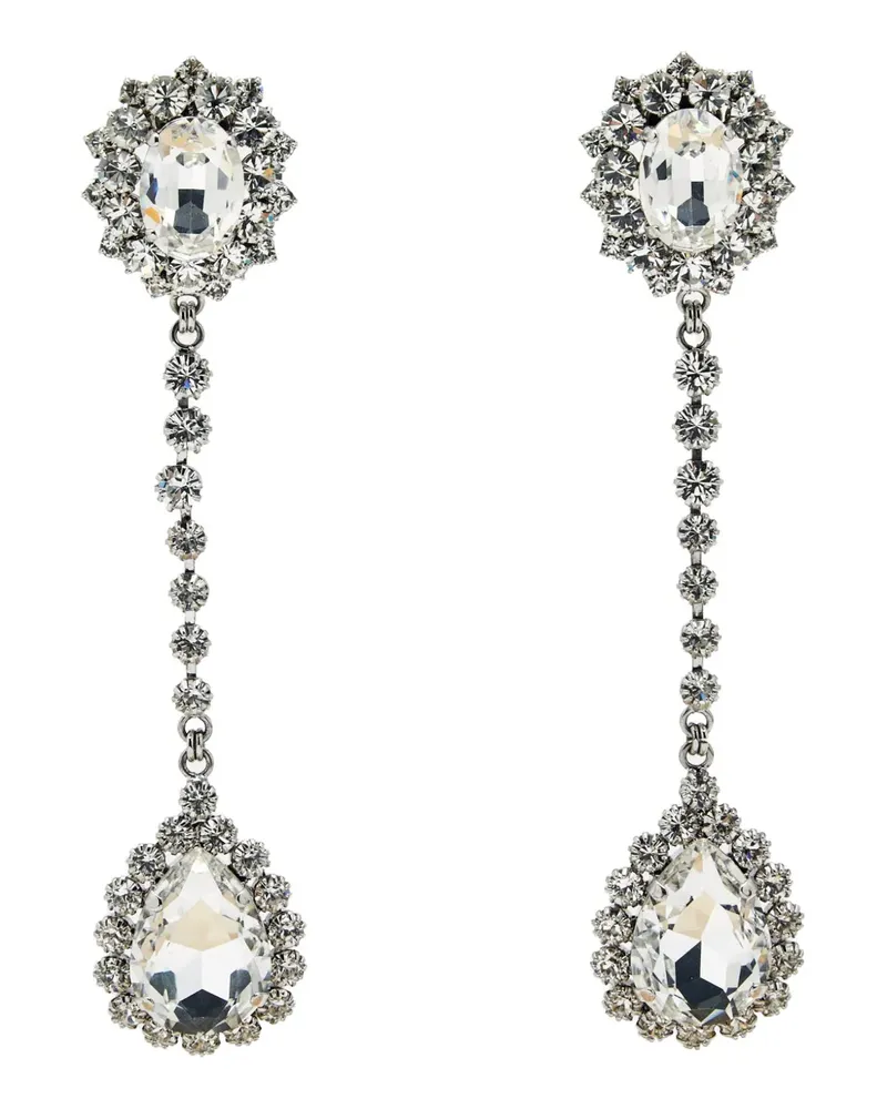 Alessandra Rich crystal drop earrings - Silber Silber