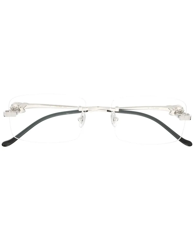 Cartier Panthère Brille mit eckigem Gestell - Silber Silber