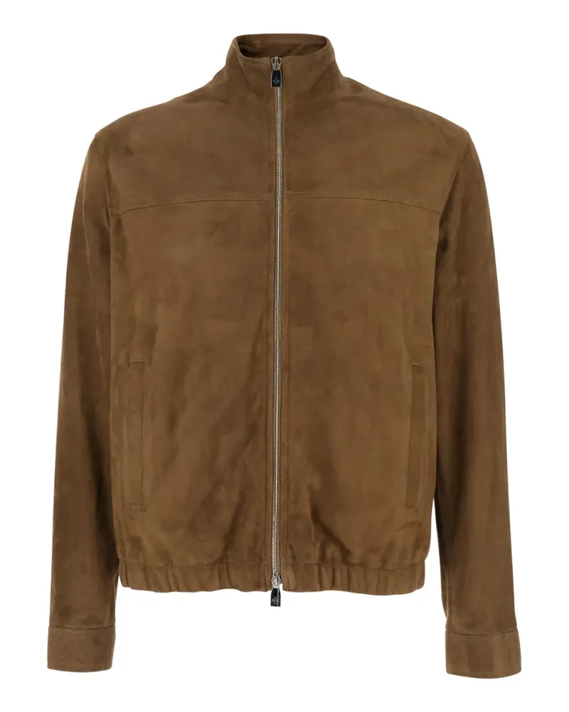 Jacob Cohën zip-up suede jacket - Braun Braun