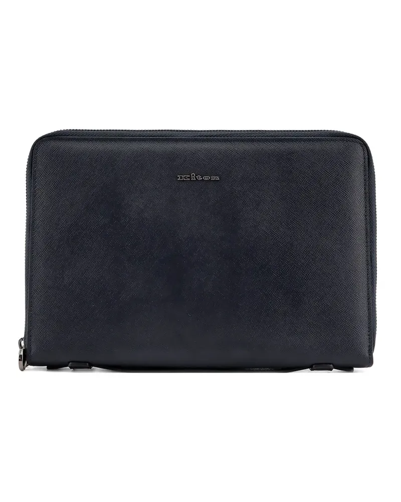 Kiton Portemonnaie mit Reißverschluss - Blau Blau