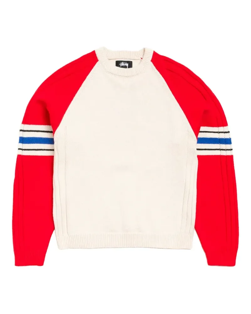 Stüssy logo-print raglan-sleeve sweater - Weiß Weiß