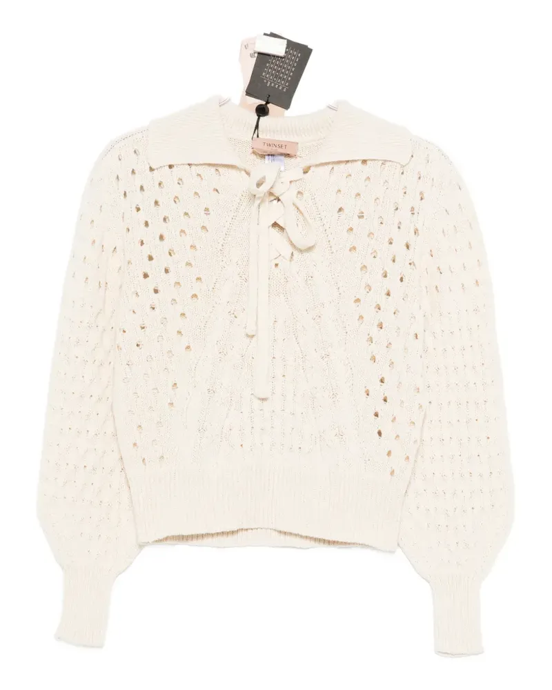 Twin-Set lace-up sweater - Nude Nude