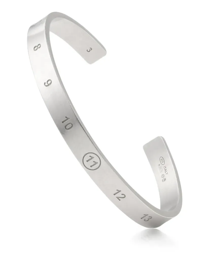Maison Margiela engraved-Number cuff bracelet - Silber Silber
