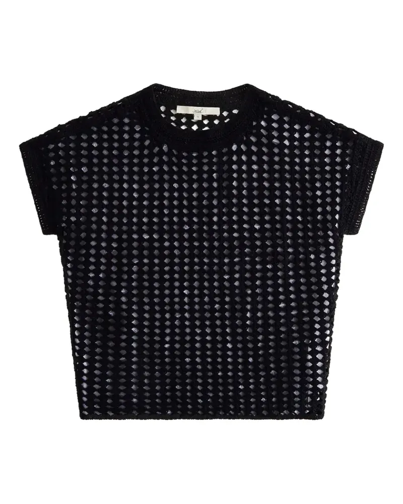 KITH Gehäkeltes Rhea T-Shirt - Schwarz Schwarz