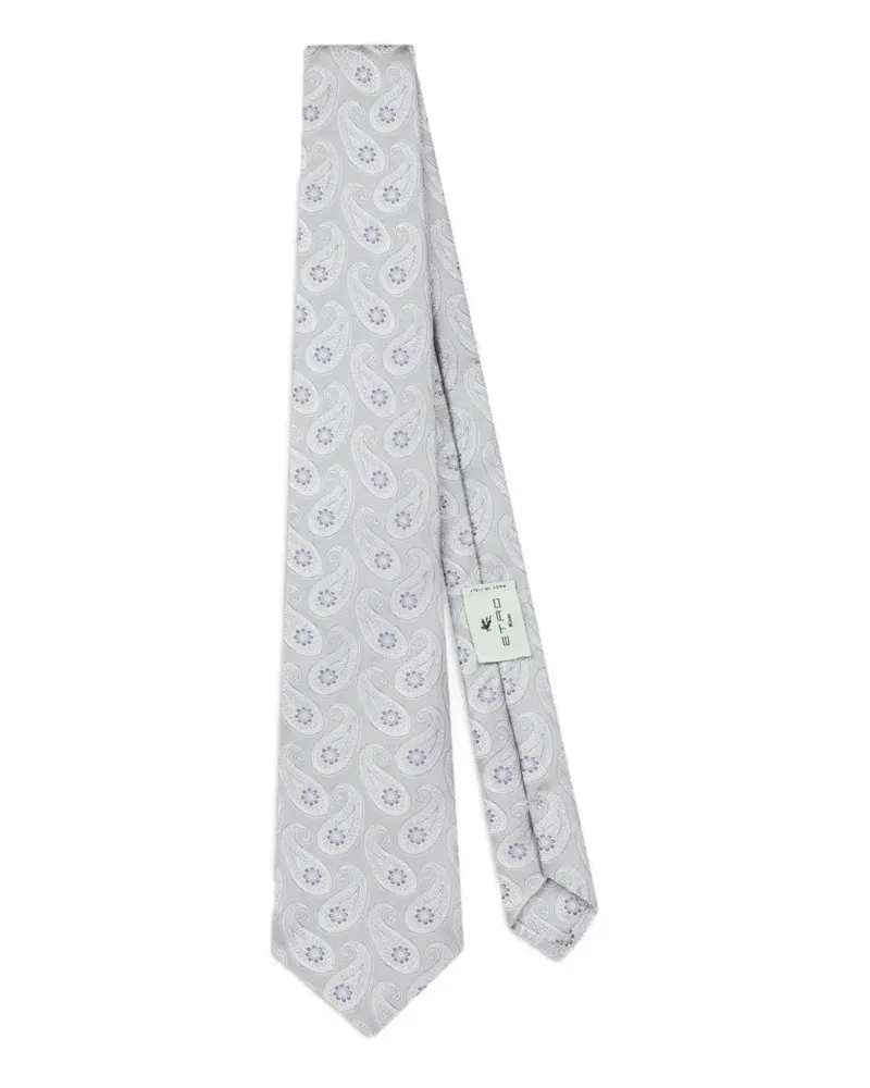 Etro Krawatte mit Paisleymuster - Grau Grau