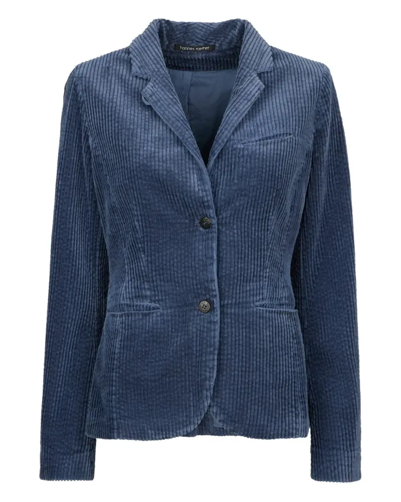 Hannes Roether corduroy single-breasted blazer - Blau Blau