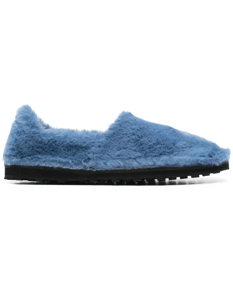 Marni Slipper aus Faux Fur - Blau Blau