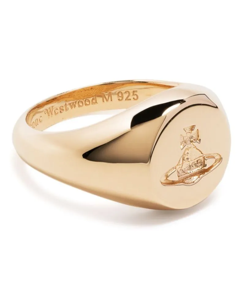 Vivienne Westwood Silberring mit Orb-Gravur Gold