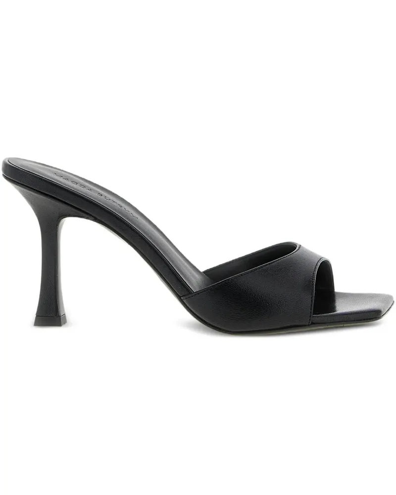 Magda Butrym Ausgestellte Mules mit eckiger Kappe 75mm - Schwarz Schwarz