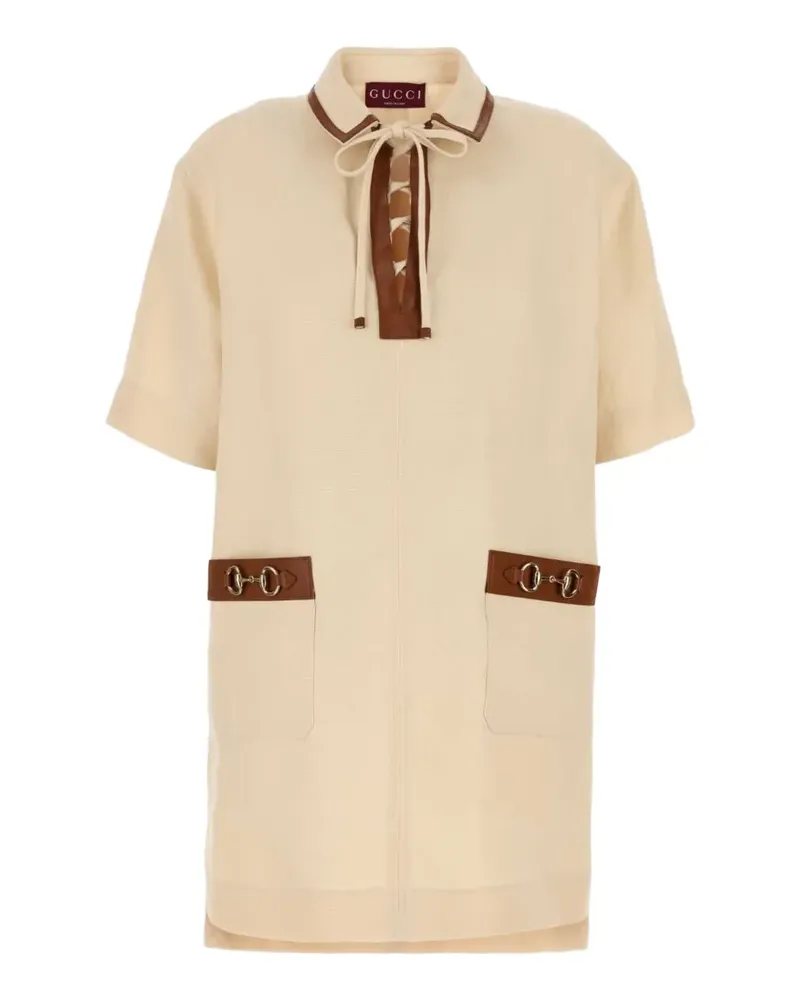 Gucci Horsebit-embellished mini dress - Nude Nude