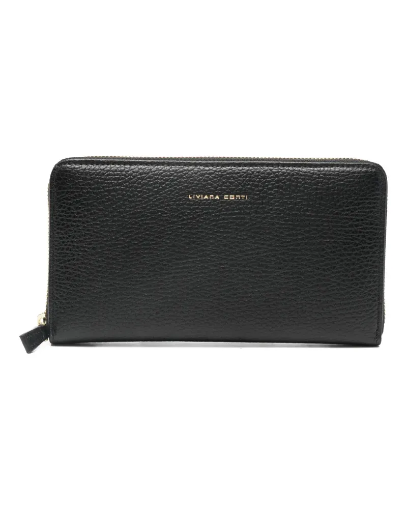 Liviana Conti zipped wallet - Schwarz Schwarz