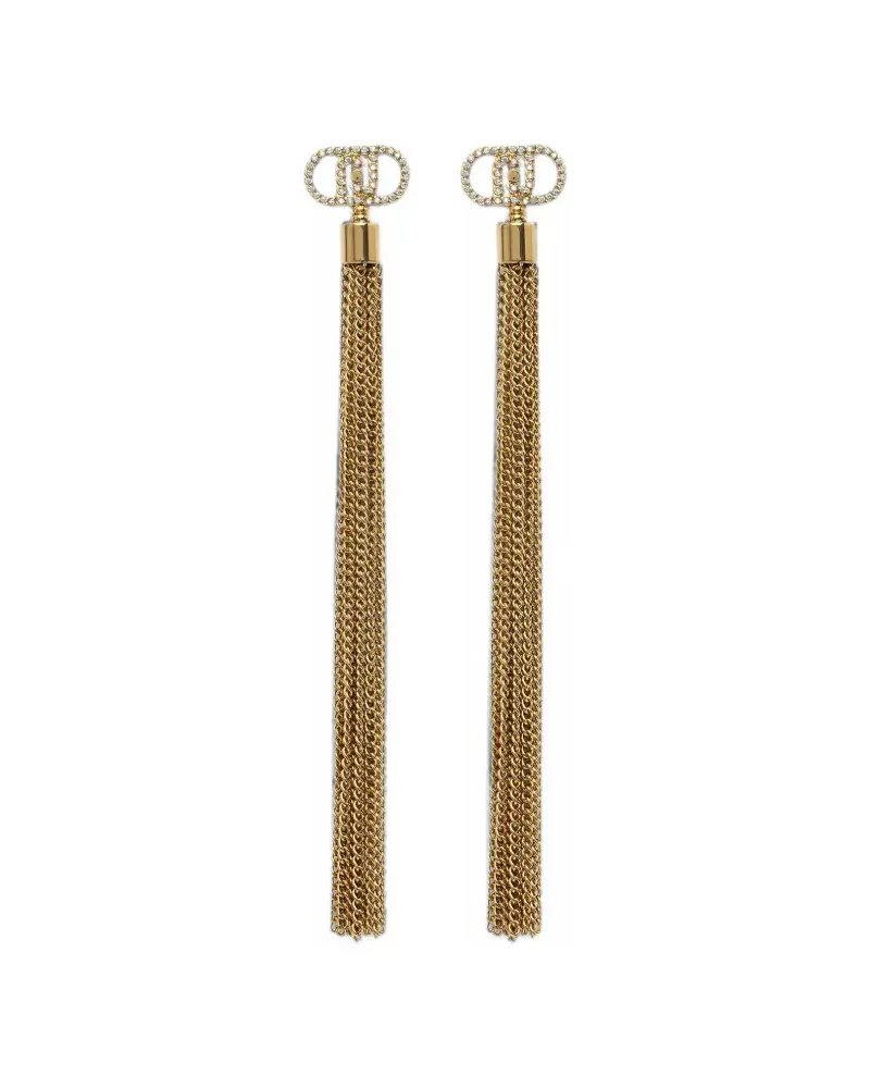 Liu Jo crystal-embellished chain-fringe earrings - Gold Gold