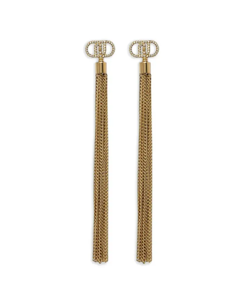Liu Jo crystal-embellished chain-fringe earrings - Gold Gold