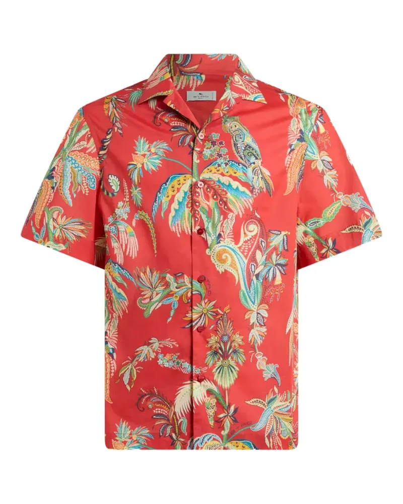 Etro parrot and palm-tree print shirt Rot