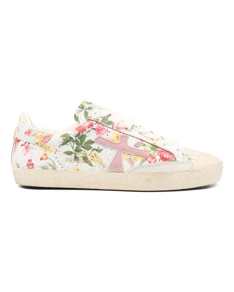 Premiata Steven floral-print sneakers - Nude Nude