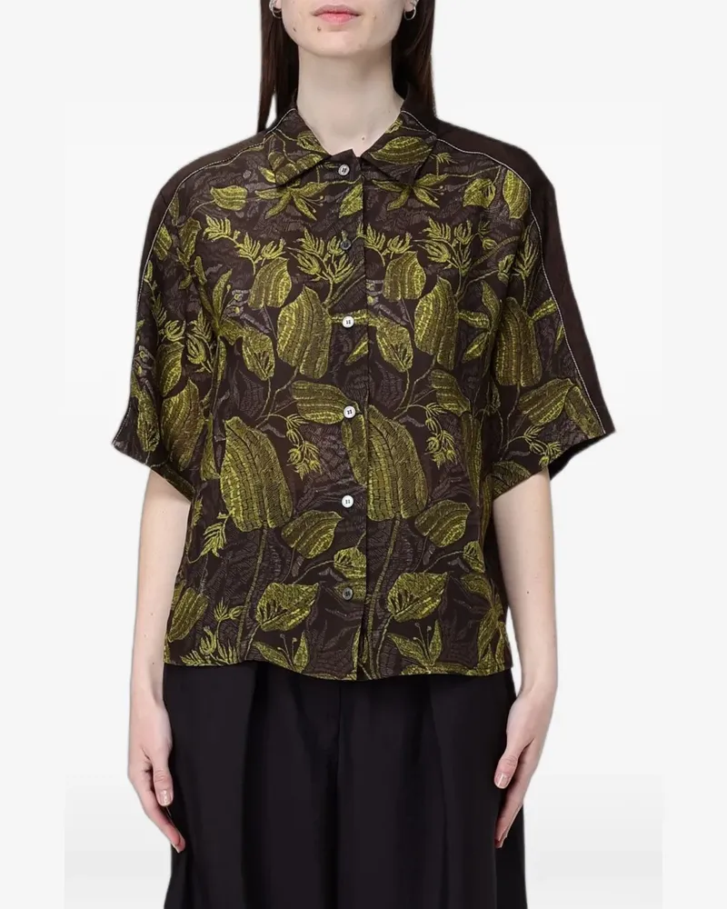 TELA floral-print short-sleeve shirt - Grün Grün