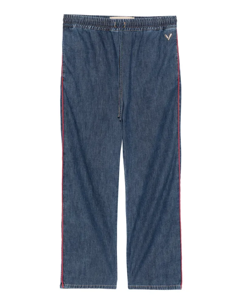 Valentino Garavani drawstring-waist contrast-piping jeans - Blau Blau