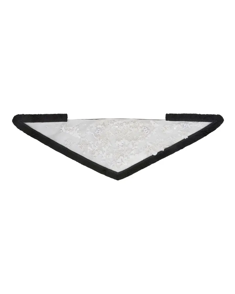 16ARLINGTON Mitzy Bandana mit Stickerei und Fransenbesatz - Weiß Weiß