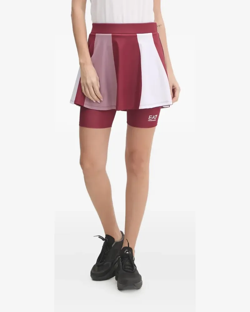 EA7 logo-print panelled skorts - Rot Rot