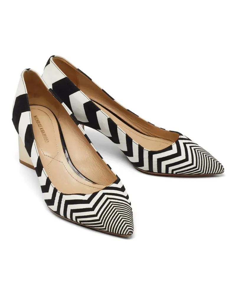 Nicholas Kirkwood pointed-toe block-heel pumps - Schwarz Schwarz