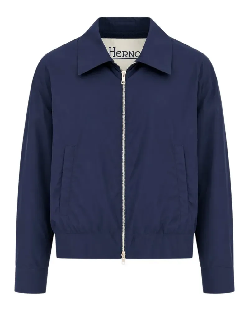 Herno logo-plaque zip-up jacket - Blau Blau