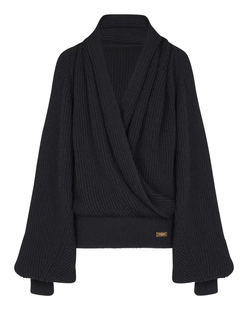 Balmain Gerippter Hoodie - Schwarz Schwarz