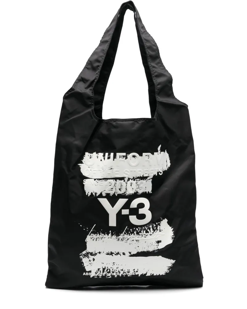 Y-3 Handtasche mit Logo-Print - Schwarz Schwarz