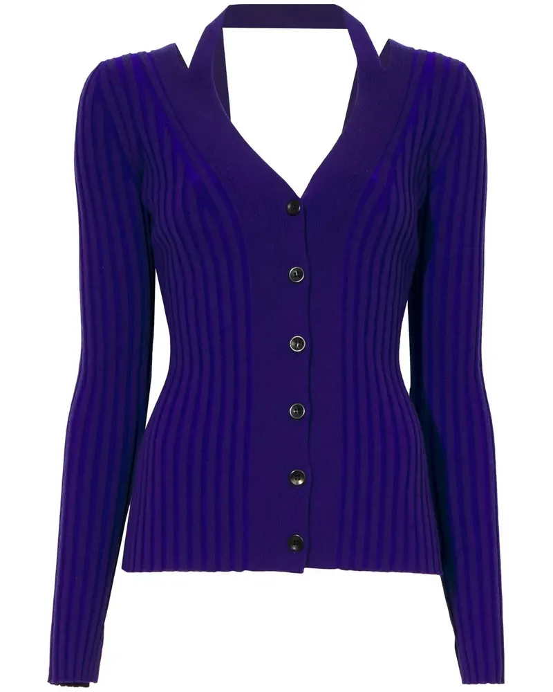 Proenza Schouler Gerippter Cardigan - Blau Blau